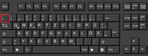 Bild Excel - Tastatur mit Zirkumflexzeichen