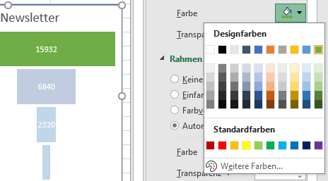 Screenshot Excel - Balken-Farbeinstellung