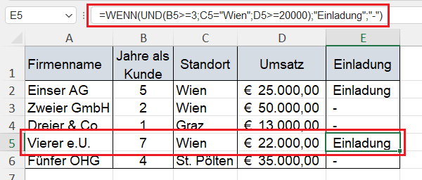 Screenshot Excel - Beispiel-einer-UND-Funktion-mit-WENN-Funktion