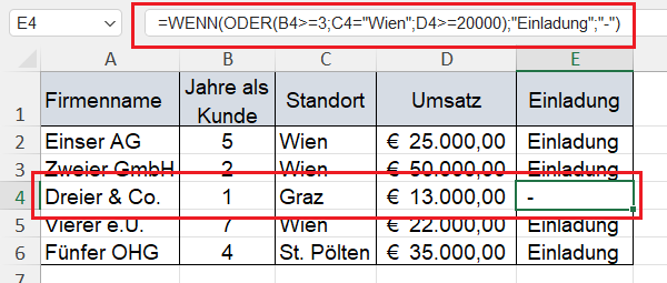 Screenshot Excel - Beispiel-einer-WENN-Funktion-mit-ODER-Funktion