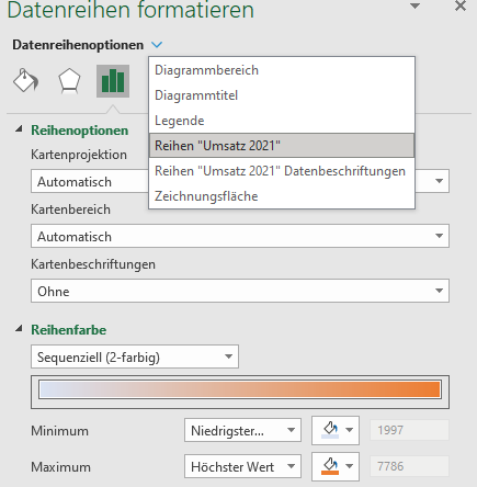 Screenshot Excel - Kartendiagramm-Auswahl-Reihenoptionen