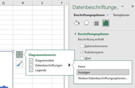 Screenshot Excel - Kartendiagramm Datenbeschriftung festlegen